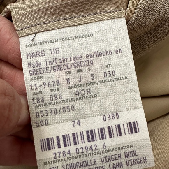 HUGO BOSS Sport Coat Blazer Jacket Three Button Wool Linen Blend  Brown Ventless - Picture 9 of 12